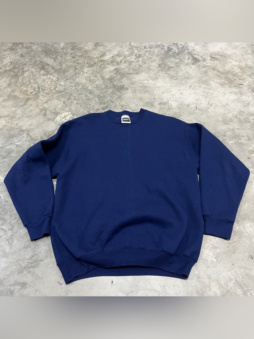 Vintage 90s Tultex Blank Sweatshirt Adult Large Blue Crewneck Pullover Made US